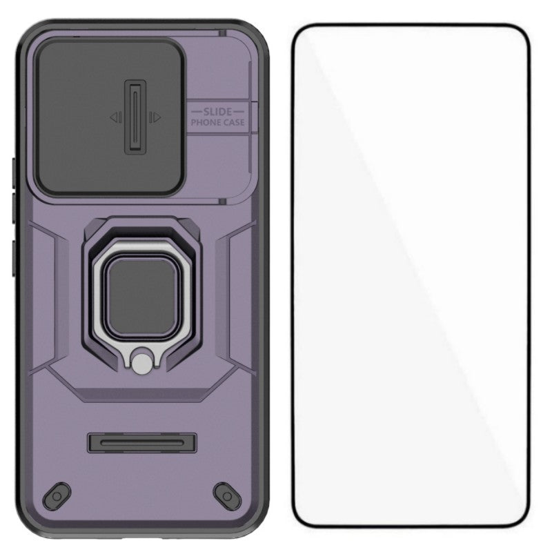 WANLONFENG ZDX-seriecover til Xiaomi Redmi Turbo 5 Max 5G / Xiaomi Poco X8 Pro Max 5G, PC- og TPU-bagside med støtteben, linsebeskyttelse + hærdet glas