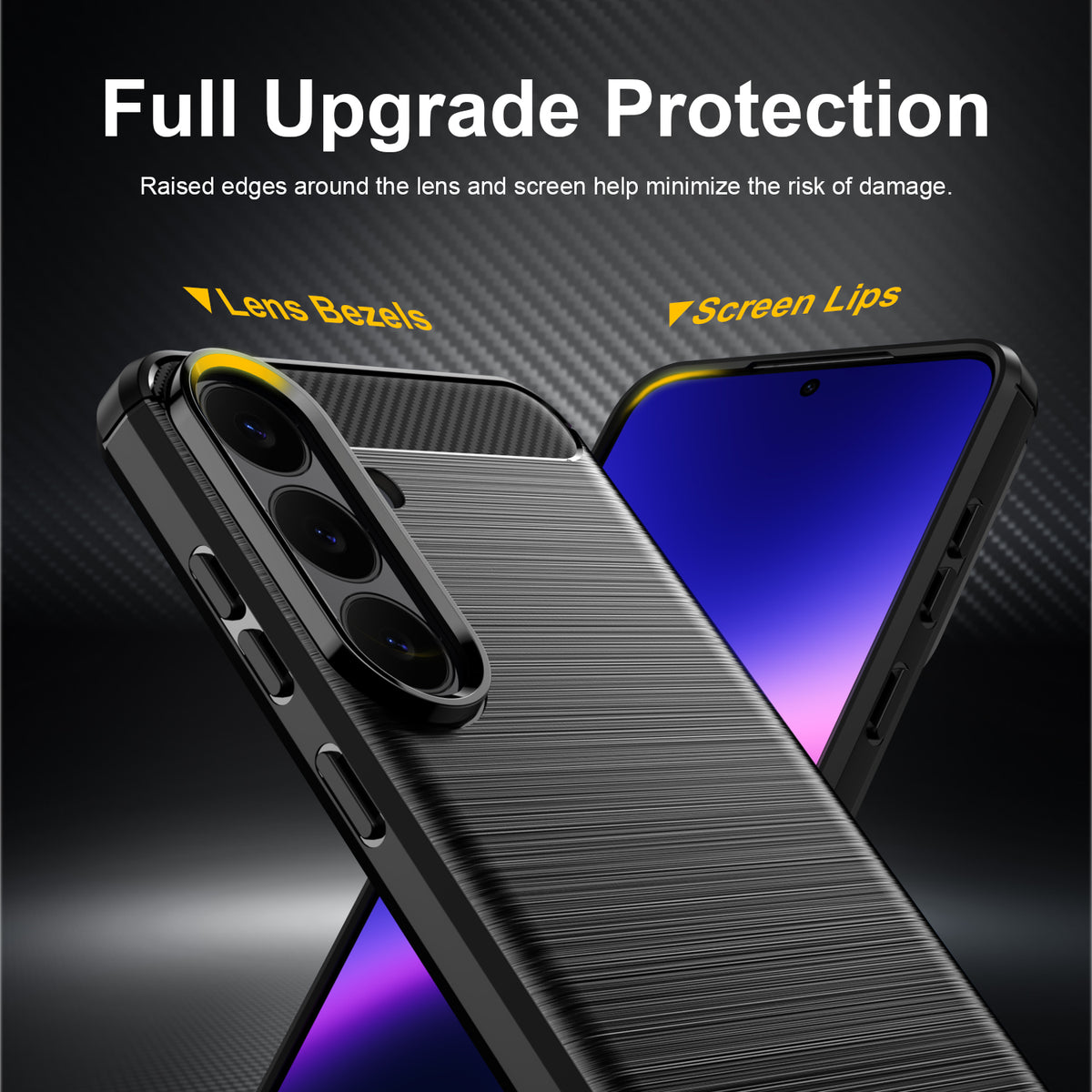 WANLONFENG for Samsung Galaxy S26 FE Case with Screen Film  LS Series Big Lens Hole Brushed Texture TPU Phone Cover