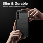 WANLONFENG for Samsung Galaxy S26 FE Case with Screen Film  LS Series Big Lens Hole Brushed Texture TPU Phone Cover