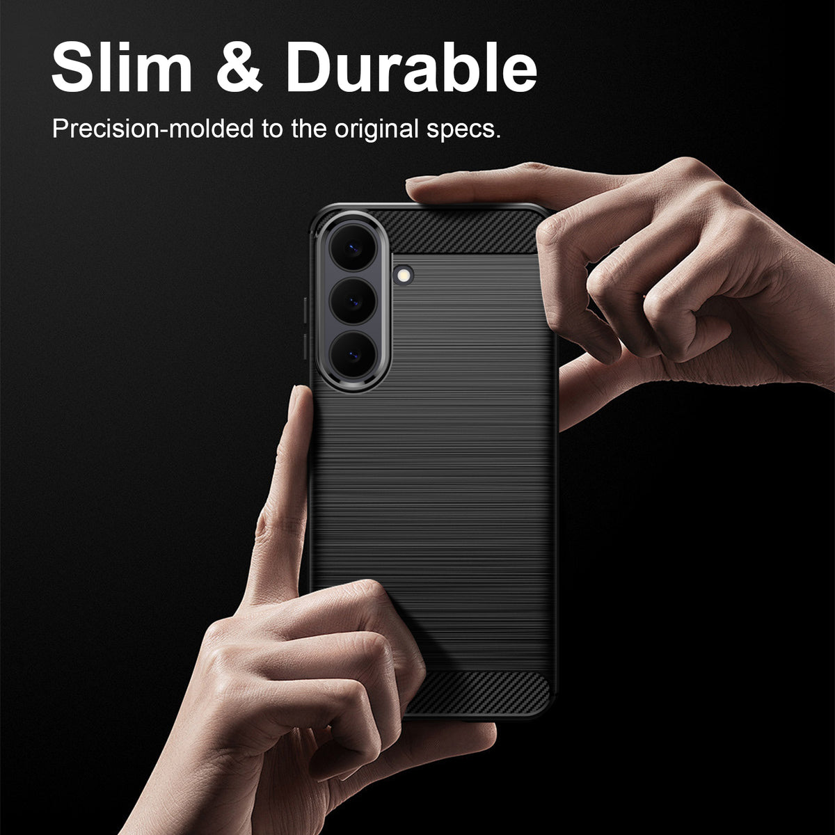 WANLONFENG for Samsung Galaxy S26 FE Case with Screen Film  LS Series Big Lens Hole Brushed Texture TPU Phone Cover