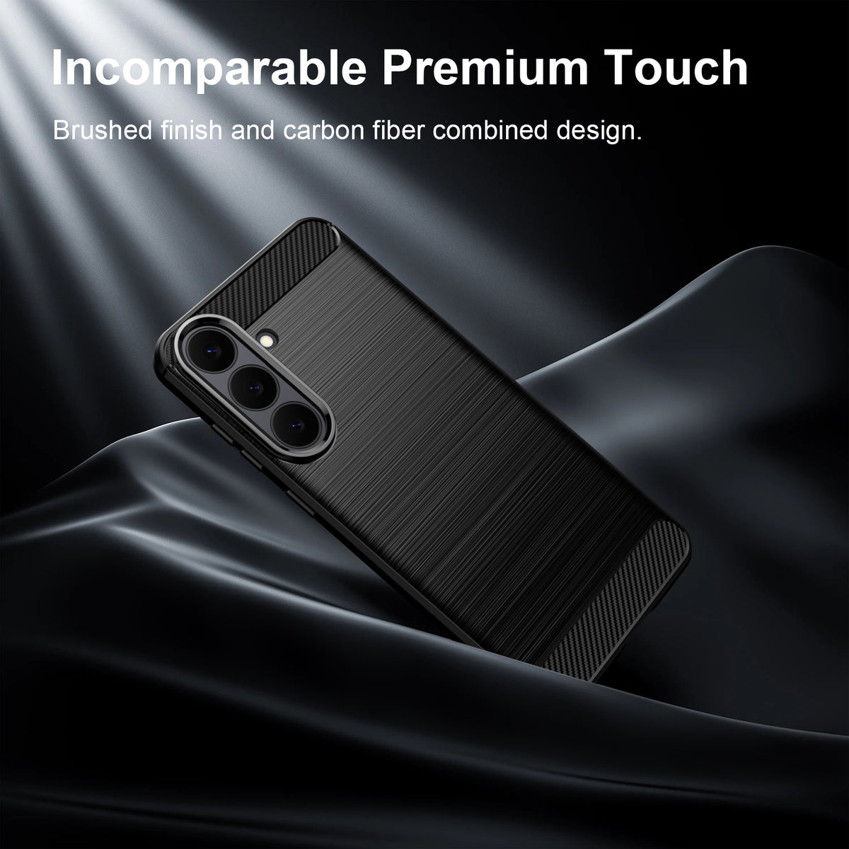WANLONFENG for Samsung Galaxy S26 FE Case with Screen Film  LS Series Big Lens Hole Brushed Texture TPU Phone Cover