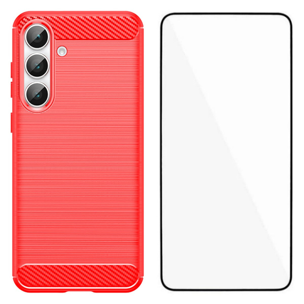 WANLONFENG for Samsung Galaxy S26 FE Case with Screen Film  LS Series Big Lens Hole Brushed Texture TPU Phone Cover
