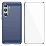 WANLONFENG for Samsung Galaxy S26 FE Case with Screen Film  LS Series Big Lens Hole Brushed Texture TPU Phone Cover