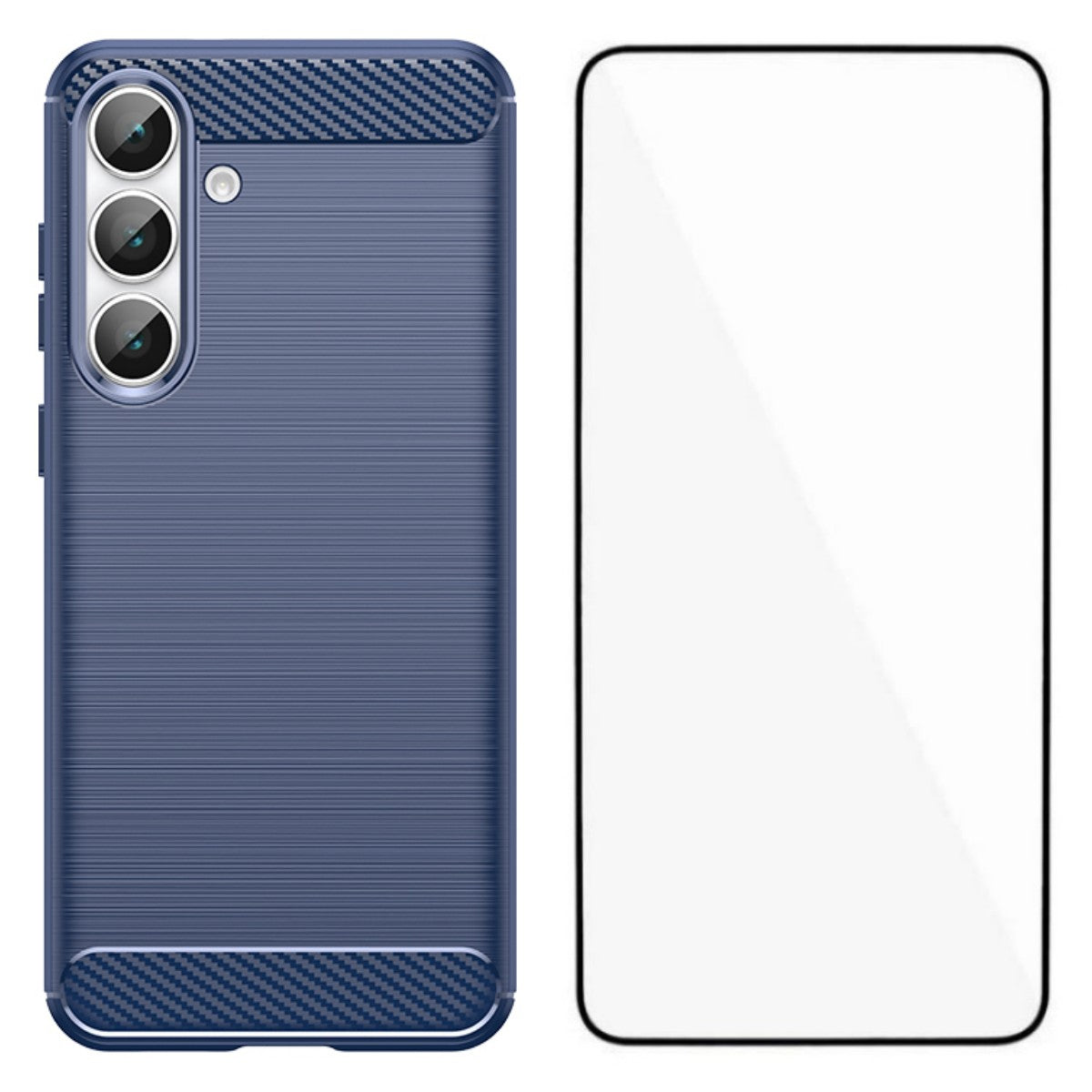 WANLONFENG for Samsung Galaxy S26 FE Case with Screen Film  LS Series Big Lens Hole Brushed Texture TPU Phone Cover