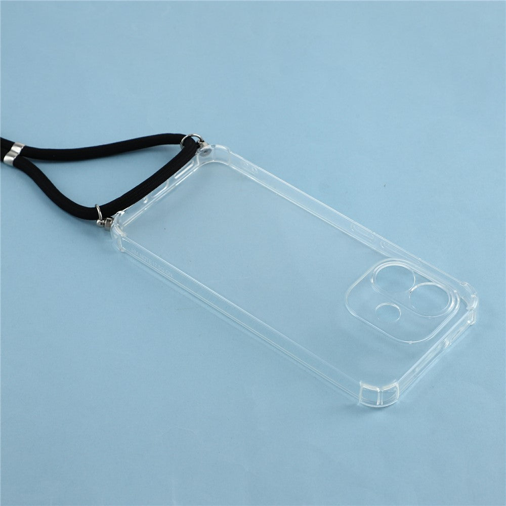 For Xiaomi Redmi Note 17 4G (Global) / Note 17 5G (Global) / Note 17 (India / China) 5G Case Reinforced Corner TPU Clear Phone Cover with Lanyard