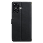 Til iPhone 17 Lædercover Hjertepræg Lynlåslomme Pung Telefoncover med Korte og Lange Remme