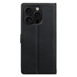 Til iPhone 16 Pro Læderetui Hjerteraftryk Lynlåslomme Pung Telefoncover med korte og lange remme