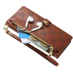 For Samsung Galaxy S26 FE Leather Case Hearts Imprint Zipper Pocket Wallet Phone Cover with Short and Long Straps