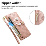 For Xiaomi Redmi Note 17 Pro Max 5G / Note 17 Pro+ 5G Leather Case Hearts Imprint Zipper Pocket Wallet Phone Cover with Short and Long Straps