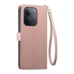 Xiaomi Redmi 15C 5G (EU) (173 mm) / Redmi 15C 4G (EU) (173 mm) Läderfodral Hjärtans Avtryck Blixtlåsficka Plånboksfodral med Korta och Långa Remmar