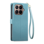 For Xiaomi 17T Leather Case Hearts Imprint Zipper Pocket Wallet Phone Cover with Short and Long Straps