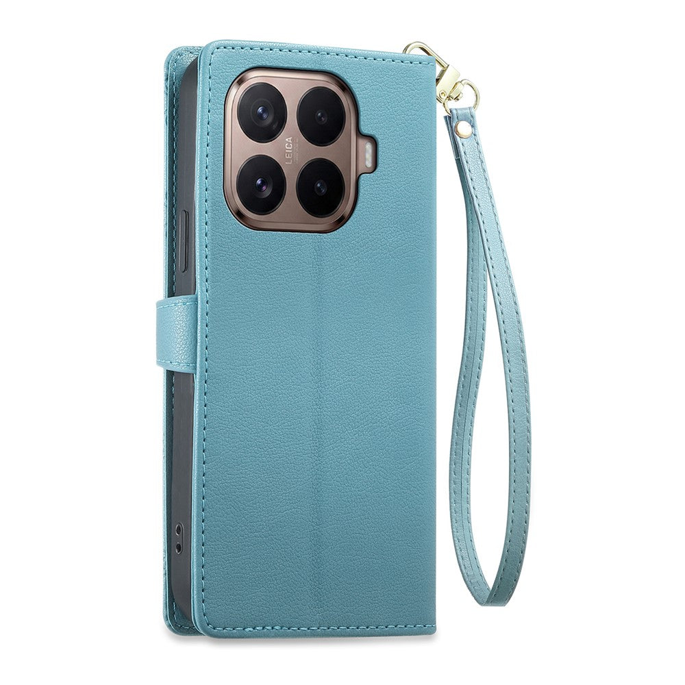 For Xiaomi 17T Leather Case Hearts Imprint Zipper Pocket Wallet Phone Cover with Short and Long Straps