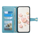 For Xiaomi 17T Leather Case Hearts Imprint Zipper Pocket Wallet Phone Cover with Short and Long Straps
