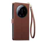 For Xiaomi 17 Ultra 5G Leather Case Hearts Imprint Zipper Pocket Wallet Phone Cover with Short and Long Straps
