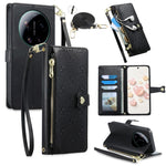 For Xiaomi 17 Ultra 5G Leather Case Hearts Imprint Zipper Pocket Wallet Phone Cover with Short and Long Straps