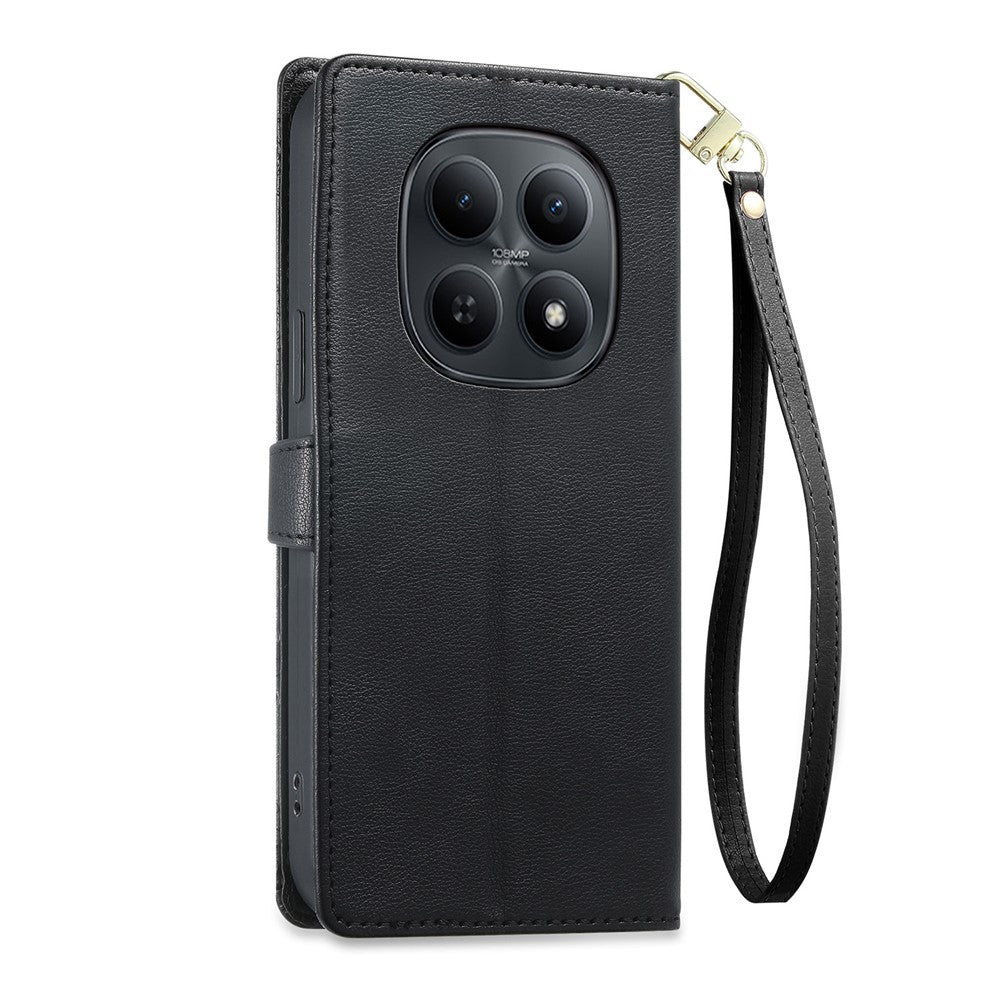 Xiaomi Redmi Note 15 5G (Global) / Poco M8 5G læderetui med hjerteaftryk, lynlåslomme, pungeetui med korte og lange remme