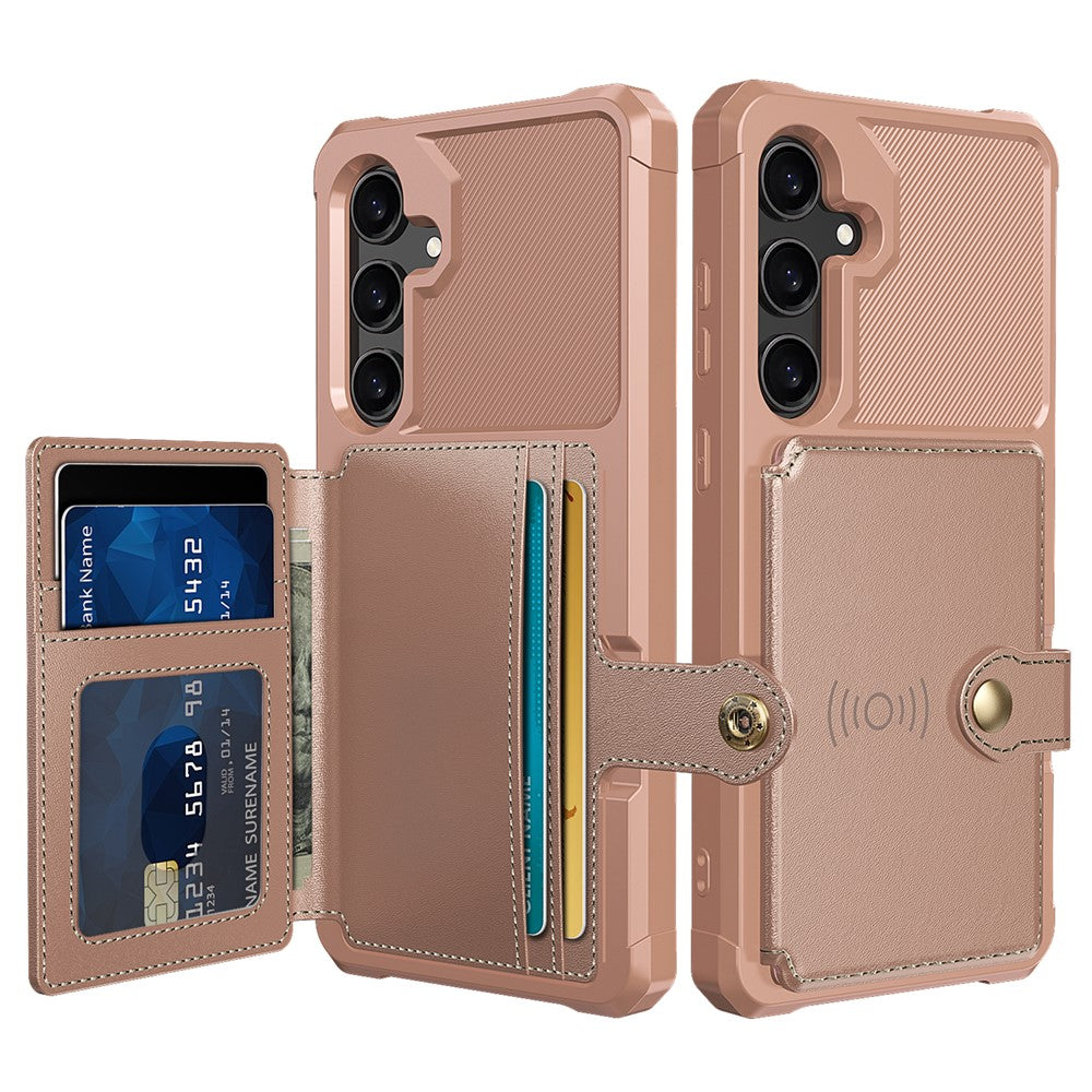 Til Samsung Galaxy S26 FE cover med kortholder PU-læder + TPU telefonbagside