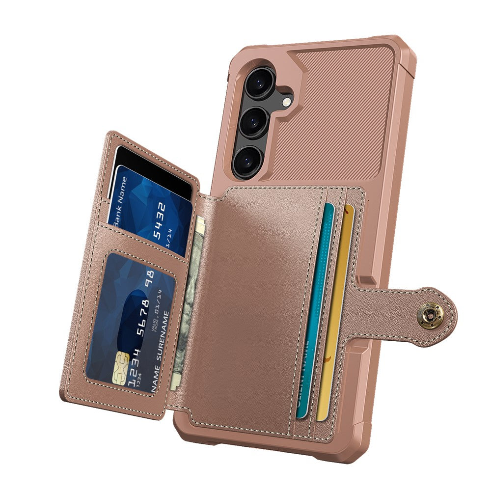 Til Samsung Galaxy S26 FE cover med kortholder PU-læder + TPU telefonbagside