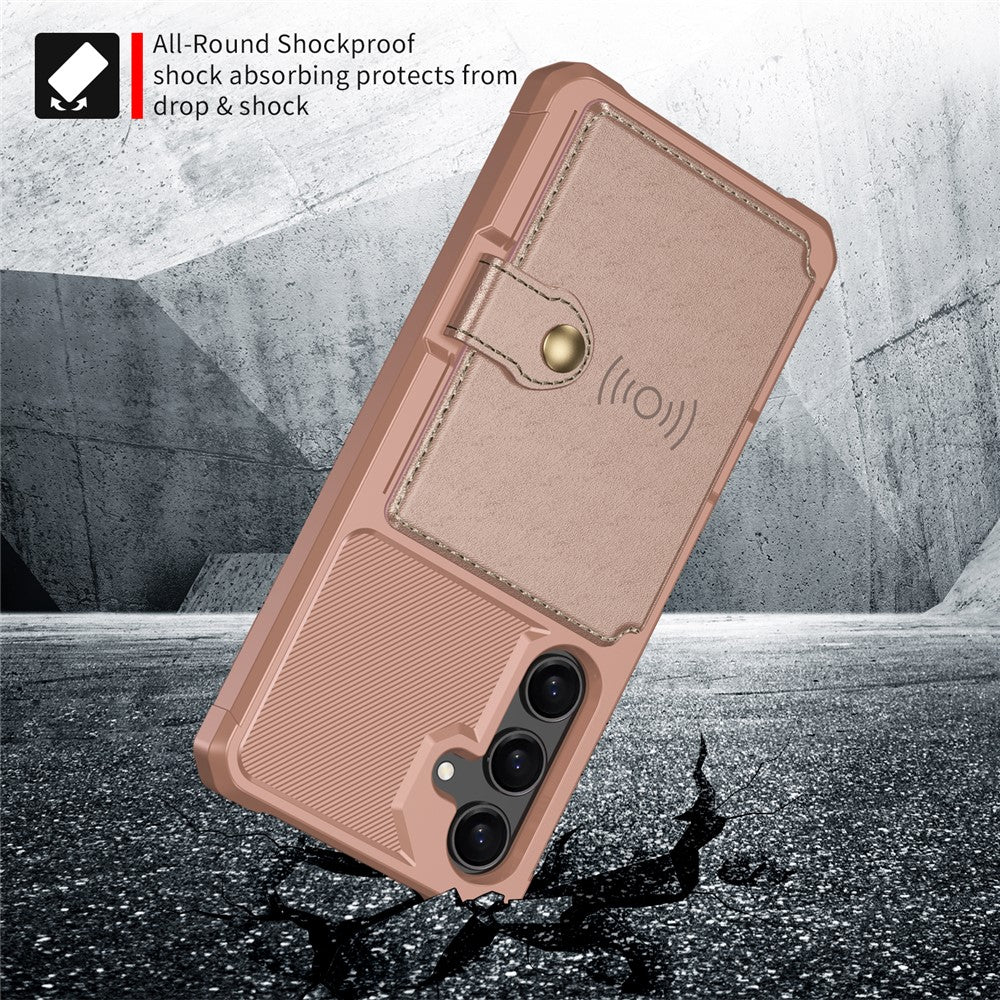 Til Samsung Galaxy S26 FE cover med kortholder PU-læder + TPU telefonbagside