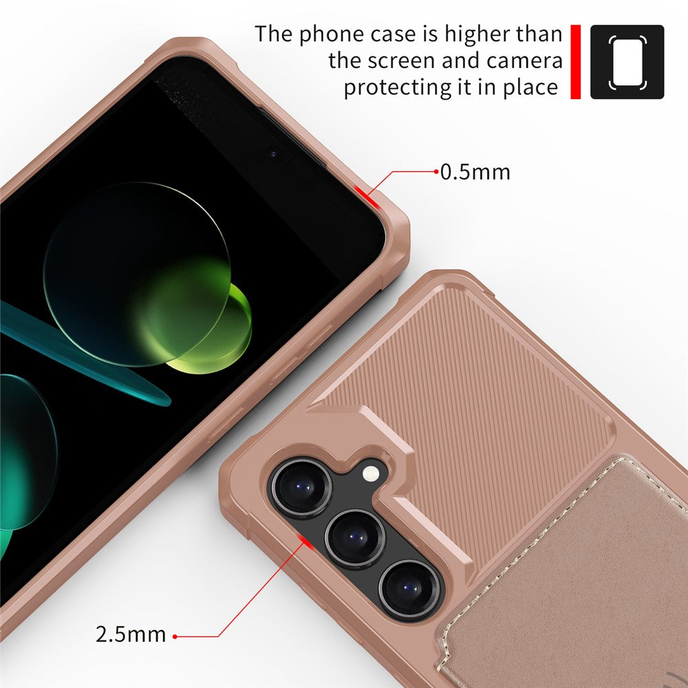 Til Samsung Galaxy S26 FE cover med kortholder PU-læder + TPU telefonbagside