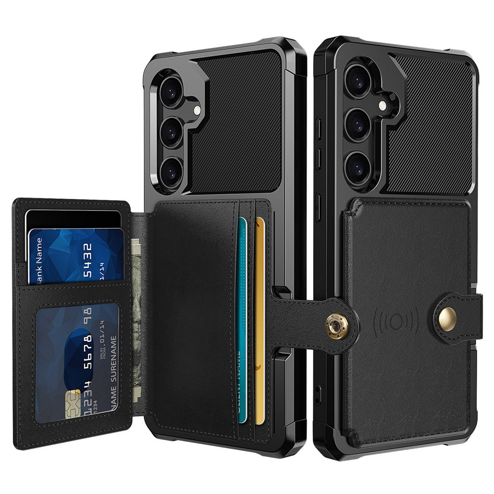 Til Samsung Galaxy S26 FE cover med kortholder PU-læder + TPU telefonbagside