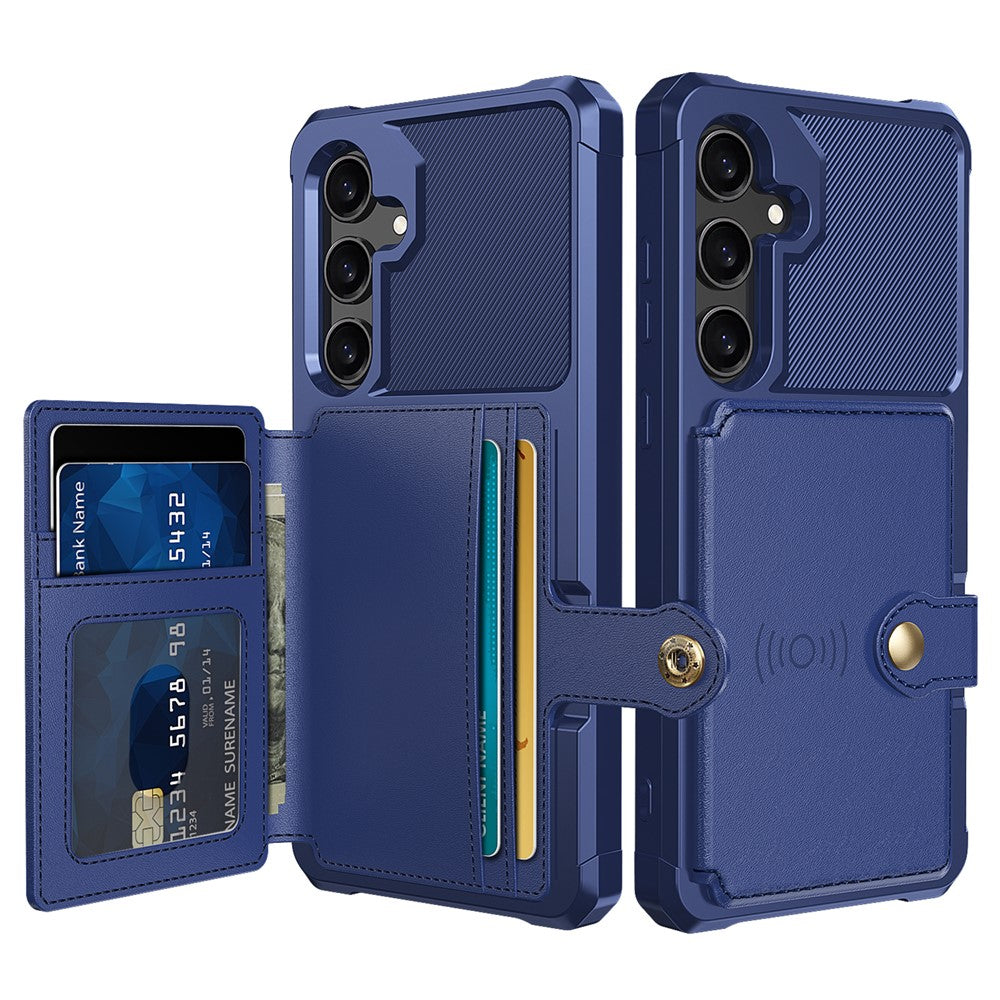 Til Samsung Galaxy S26 FE cover med kortholder PU-læder + TPU telefonbagside
