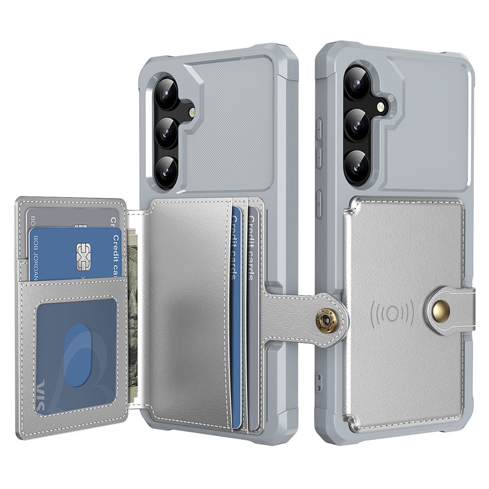Til Samsung Galaxy S26 FE cover med kortholder PU-læder + TPU telefonbagside