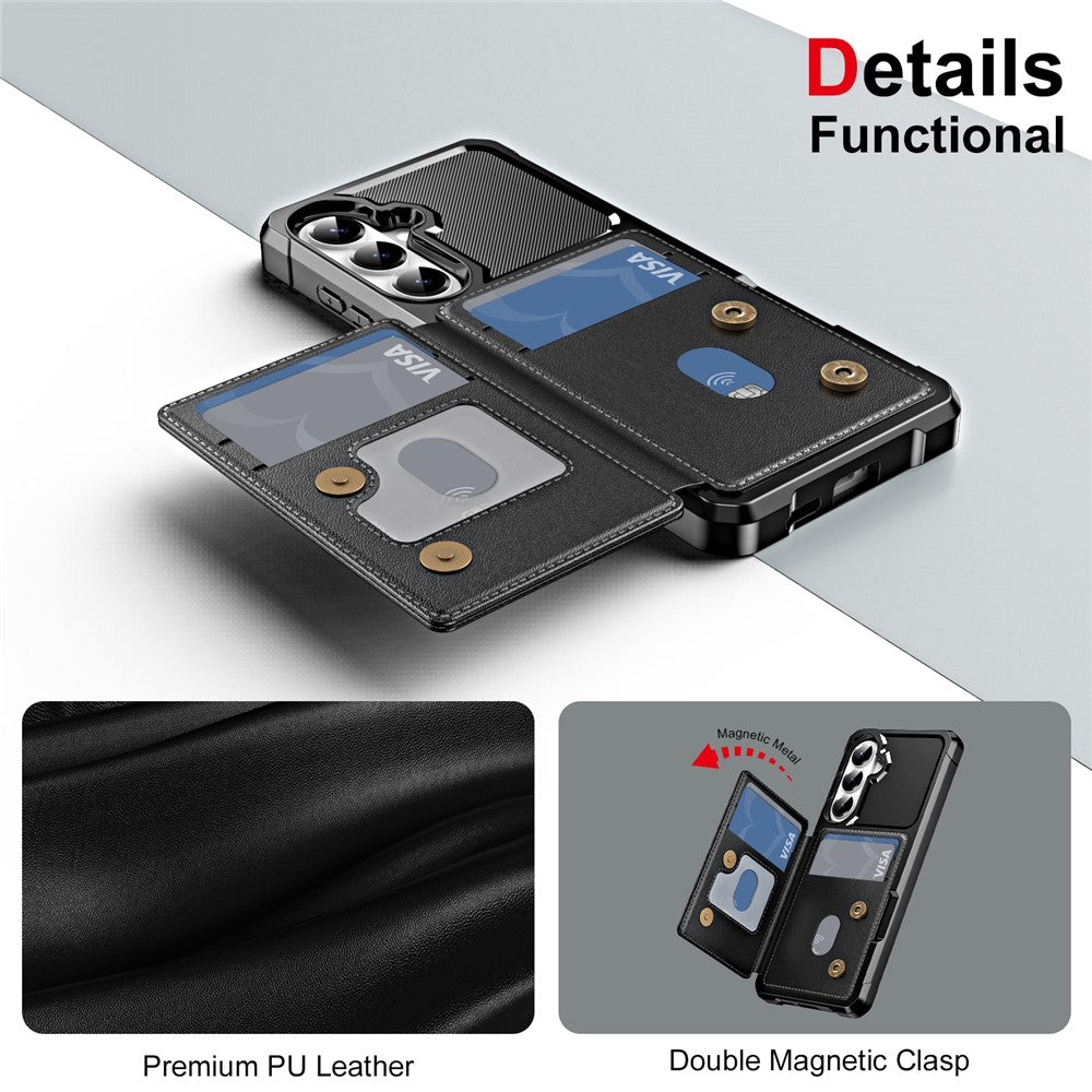 For Samsung Galaxy A27 5G Case Card Slot Kickstand Leather + TPU Reinforced Corner Phone Cover