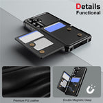 For Samsung Galaxy S26 FE Case Card Slot Kickstand Leather + TPU Reinforced Corner Phone Cover