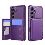 For Samsung Galaxy S26 FE Case Card Slot Kickstand Leather + TPU Reinforced Corner Phone Cover
