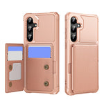For Samsung Galaxy S26 FE Case Card Slot Kickstand Leather + TPU Reinforced Corner Phone Cover