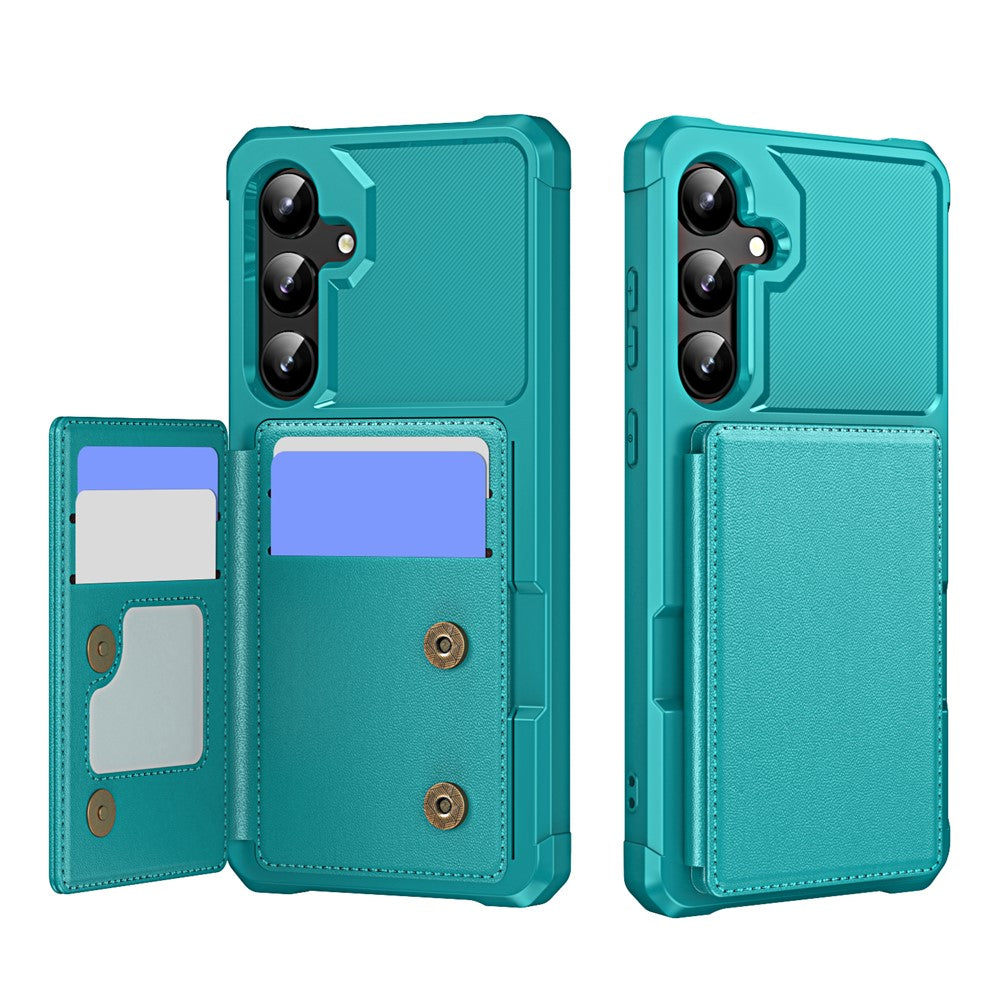 For Samsung Galaxy S26 FE Case Card Slot Kickstand Leather + TPU Reinforced Corner Phone Cover