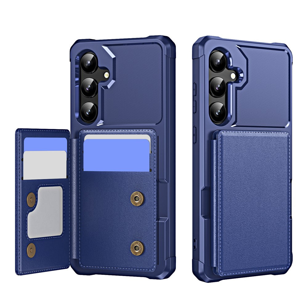 For Samsung Galaxy S26 FE Case Card Slot Kickstand Leather + TPU Reinforced Corner Phone Cover