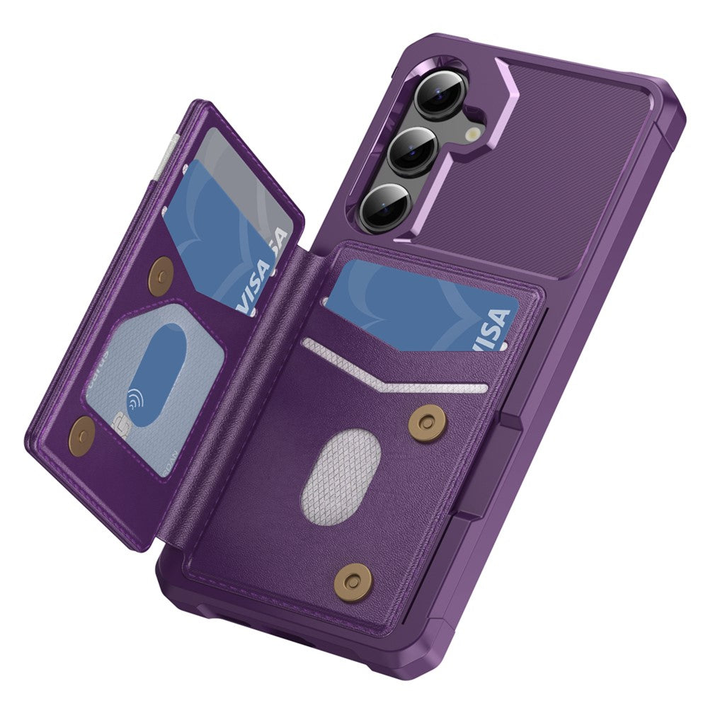 For Samsung Galaxy S26 FE Case RFID Blocking Card Slot Kickstand Leather + TPU Phone Cover