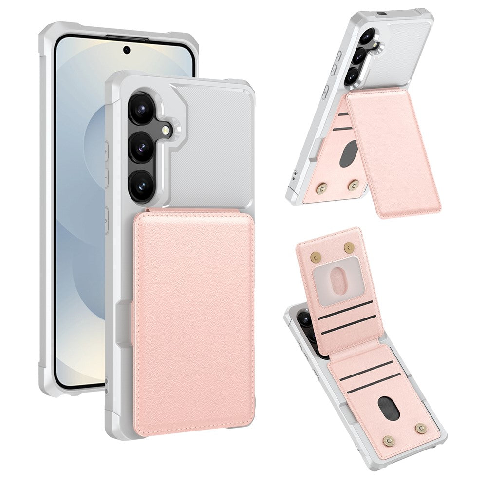 Samsung Galaxy S26 FE Skal Vertikalt Flip Kortplats Stativ Läder + TPU Mobilskal
