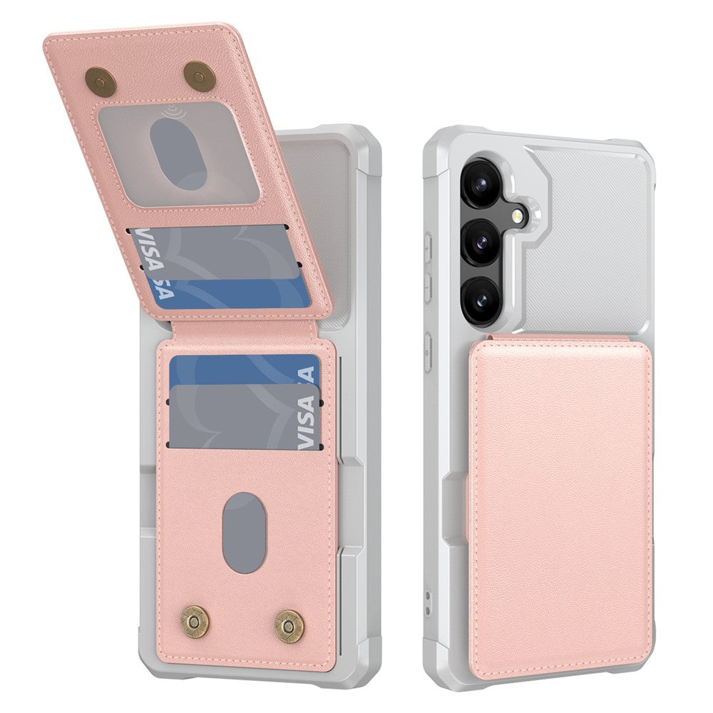 Samsung Galaxy S26 FE Skal Vertikalt Flip Kortplats Stativ Läder + TPU Mobilskal