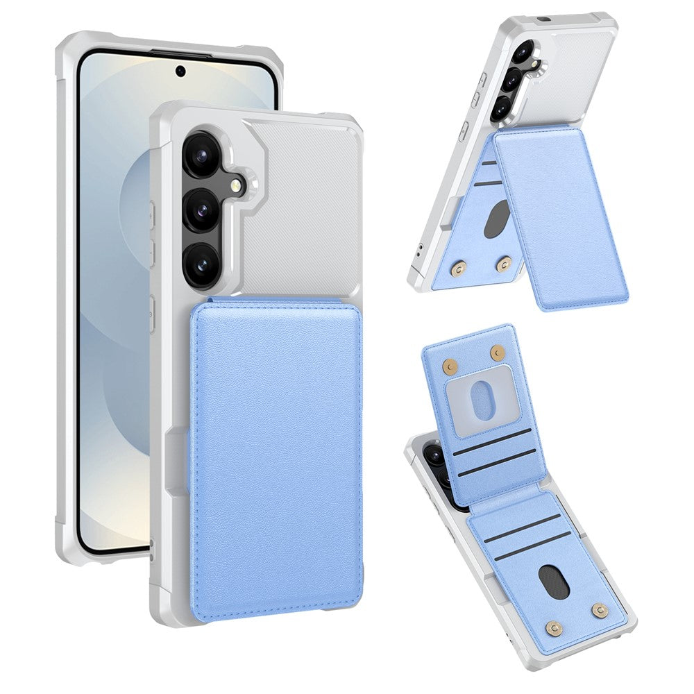 Samsung Galaxy S26 FE Skal Vertikalt Flip Kortplats Stativ Läder + TPU Mobilskal