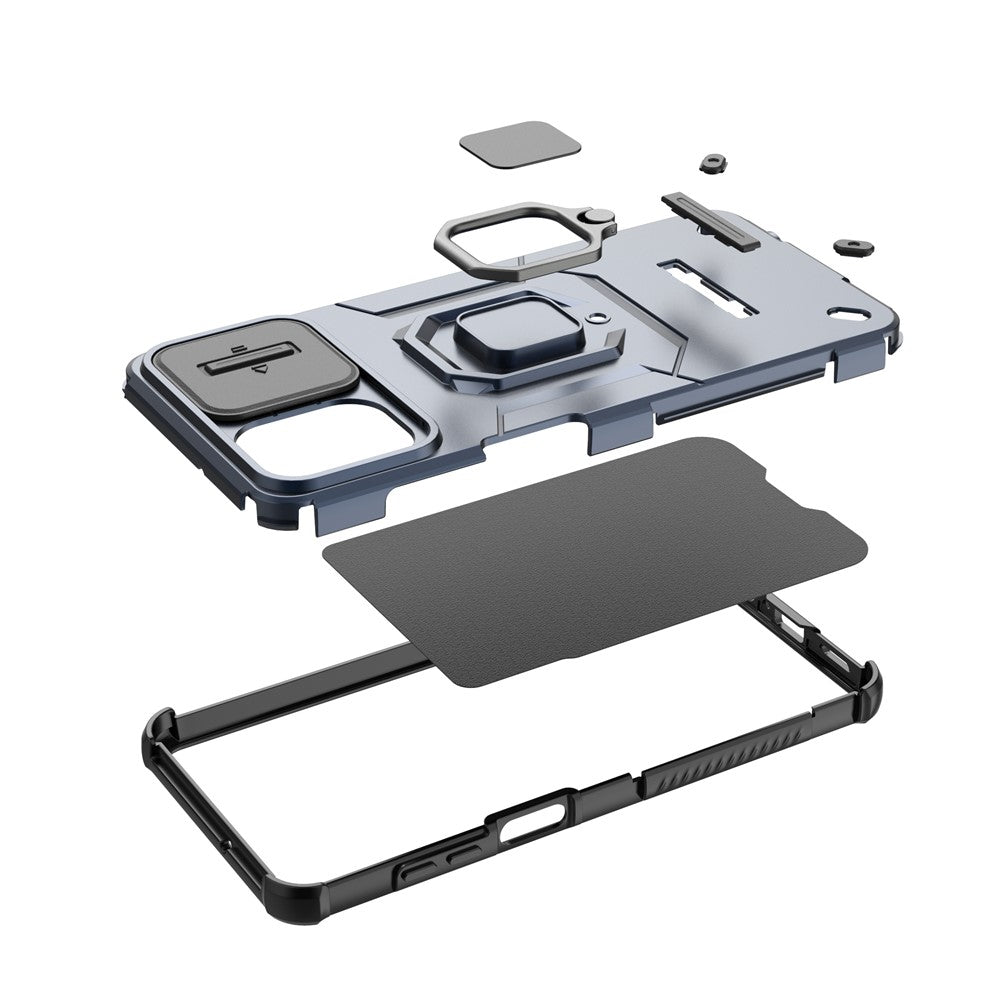 Samsung Galaxy A07 4G / A07s 4G / A07 5G / A08 4G / A08 5G-etui i PC + TPU med stativ, mobilbeskyttelse og linsebeskyttelse