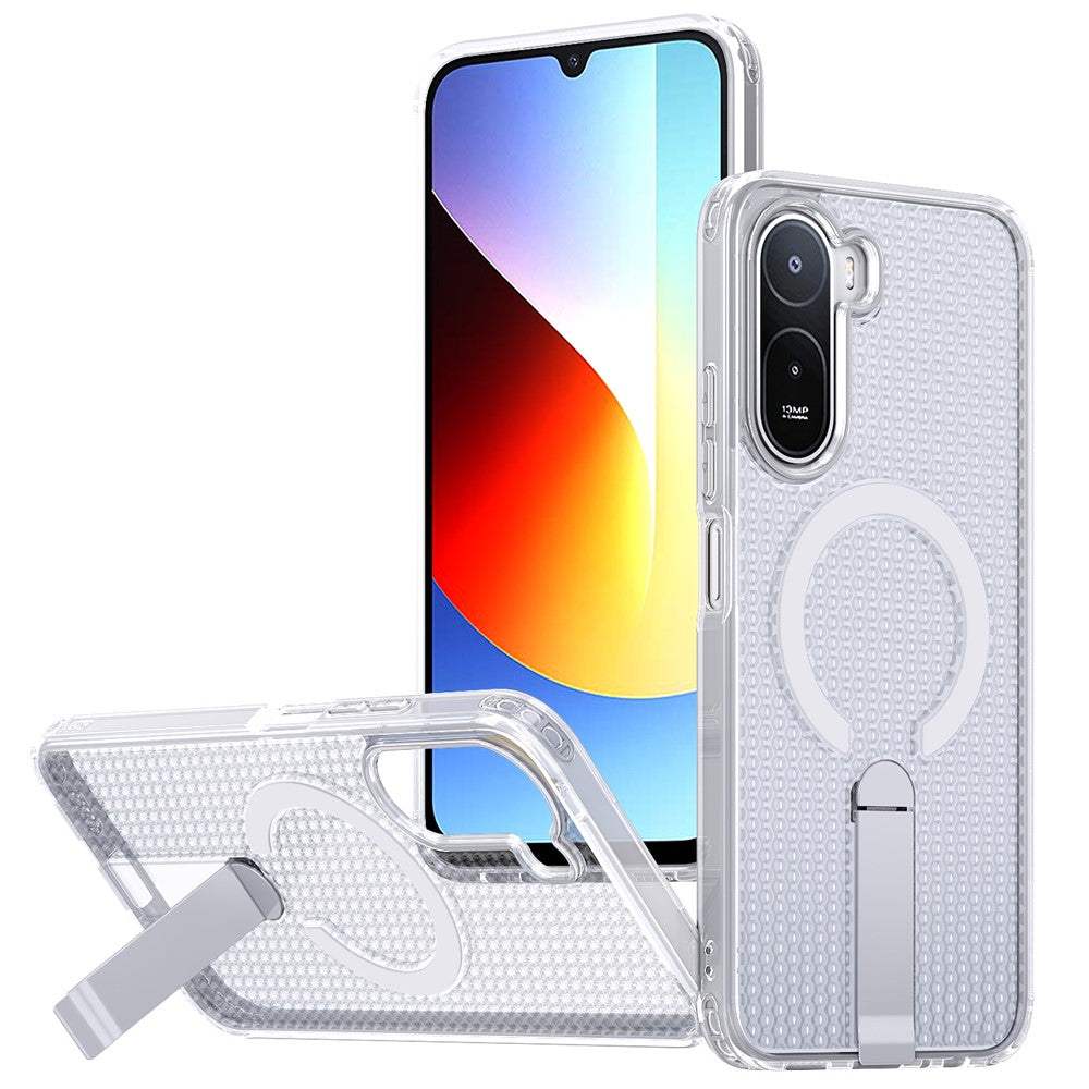 Xiaomi Redmi A7 Pro 4G (171.56mm) / Redmi A7 Pro 5G / Poco C85x 5G / Poco C81 4G / Poco C81 Pro 4G Magnetiskt skal Stativ Rutstruktur TPU PC mobil Baksida