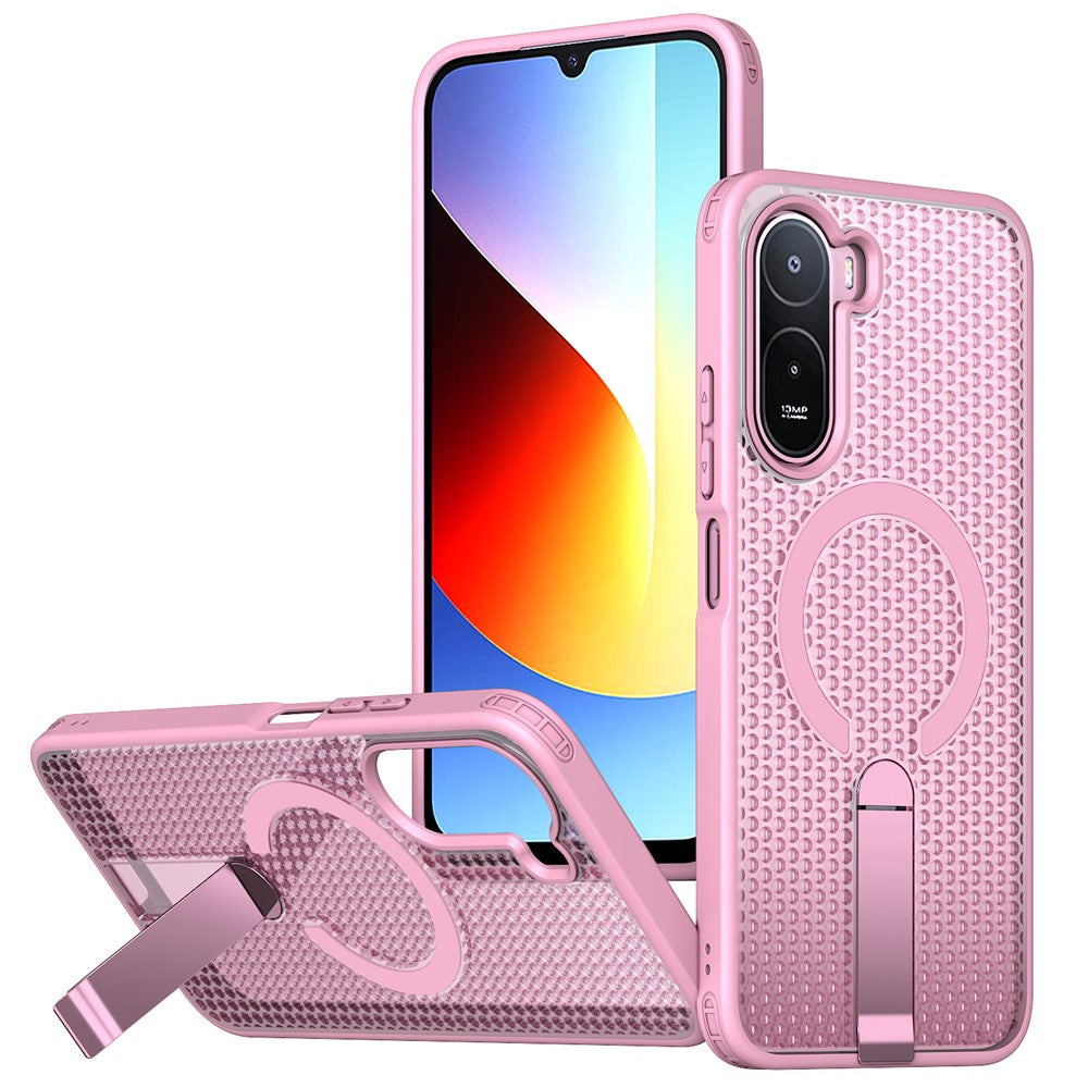 Xiaomi Redmi A7 Pro 4G (171.56mm) / Redmi A7 Pro 5G / Poco C85x 5G / Poco C81 4G / Poco C81 Pro 4G Magnetiskt skal Stativ Rutstruktur TPU PC mobil Baksida