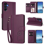 Samsung Galaxy A16 4G / Galaxy A16 5G Plånboksfodral 9 Kortfack Lucky Clover Imprint Lädermobilfodral med Handledsrem