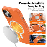 For iPhone 13  /  14 Magnetic Case Tech Fabric Coated TPU + PC Anti-Drop Phone Cover