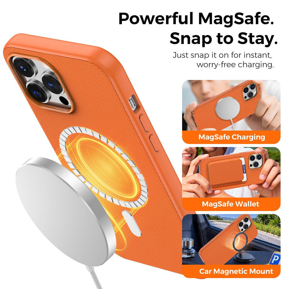 For iPhone 13 Pro Max Magnetic Case Tech Fabric Coated TPU + PC Anti-Drop Phone Cover