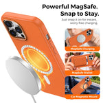 Magnetiskt skal för iPhone 13 Pro Max, tekniskt tygbelagt TPU + PC, fallskyddande mobilskal