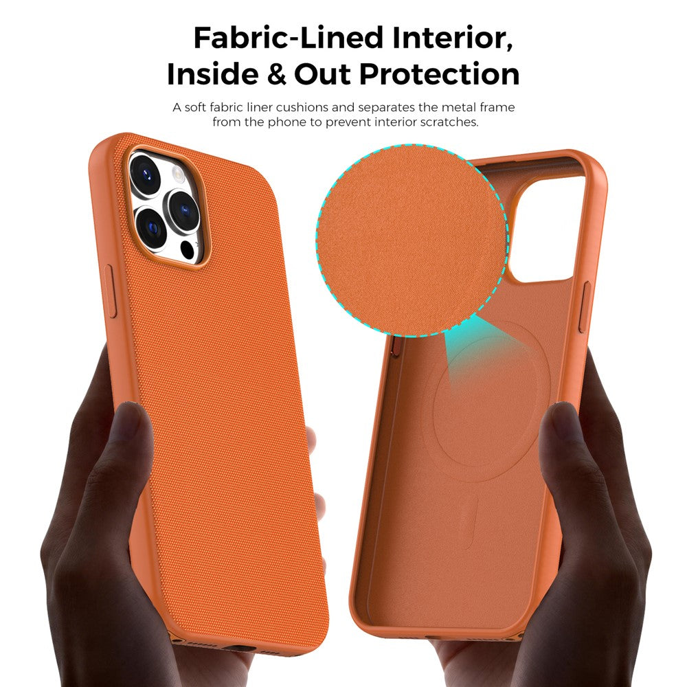For iPhone 13 Pro Max Magnetic Case Tech Fabric Coated TPU + PC Anti-Drop Phone Cover