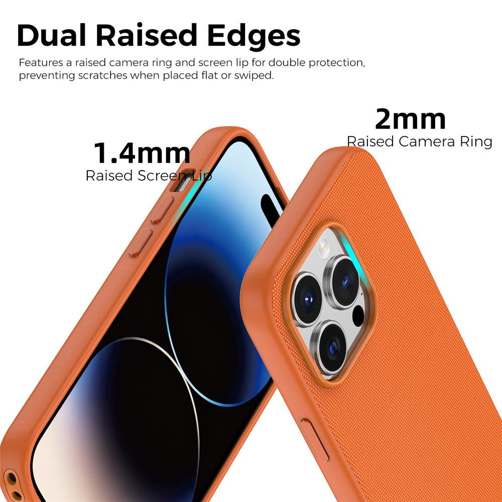 For iPhone 14 Pro Magnetic Case Tech Fabric Coated TPU + PC Anti-Drop Phone Cover
