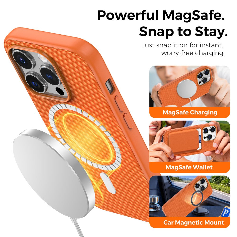 For iPhone 14 Pro Magnetic Case Tech Fabric Coated TPU + PC Anti-Drop Phone Cover