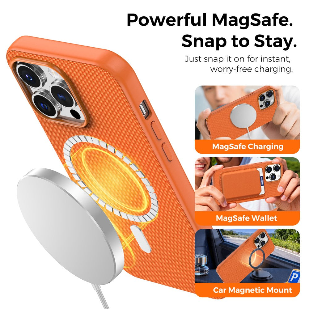 For iPhone 14 Pro Max Magnetic Case Tech Fabric Coated TPU + PC Anti-Drop Phone Cover