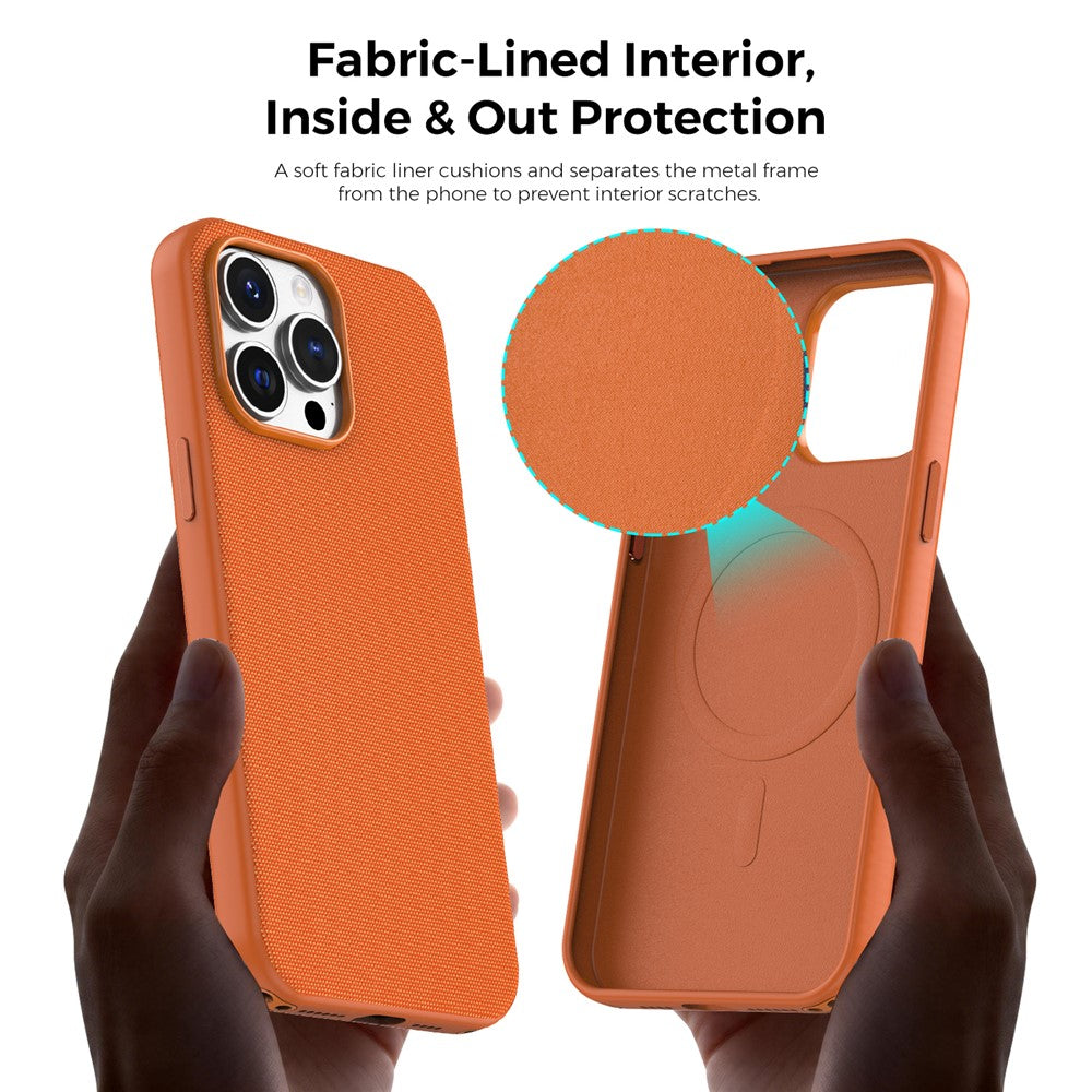 For iPhone 14 Pro Max Magnetic Case Tech Fabric Coated TPU + PC Anti-Drop Phone Cover