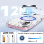 For iPhone 16 Plus Magnetic Case TPU + Acrylic Airbag Shockproof Anti-Slip Color Strip Phone Cover